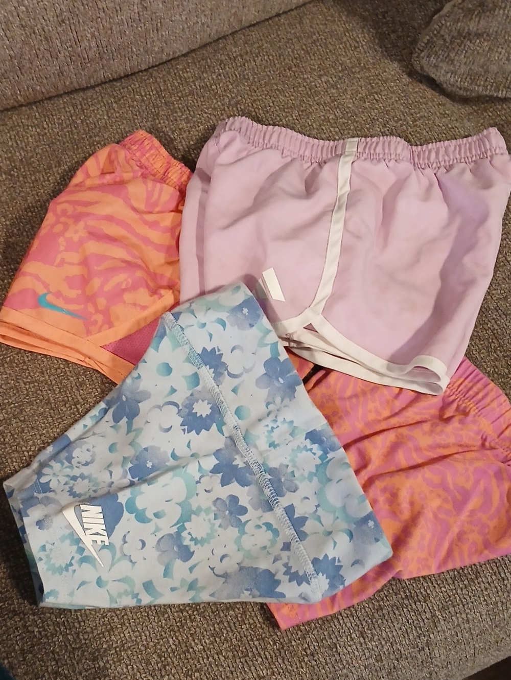 Nike Mixed Floral & Pastel Running Shorts Pack - Pink, Blue, Coral